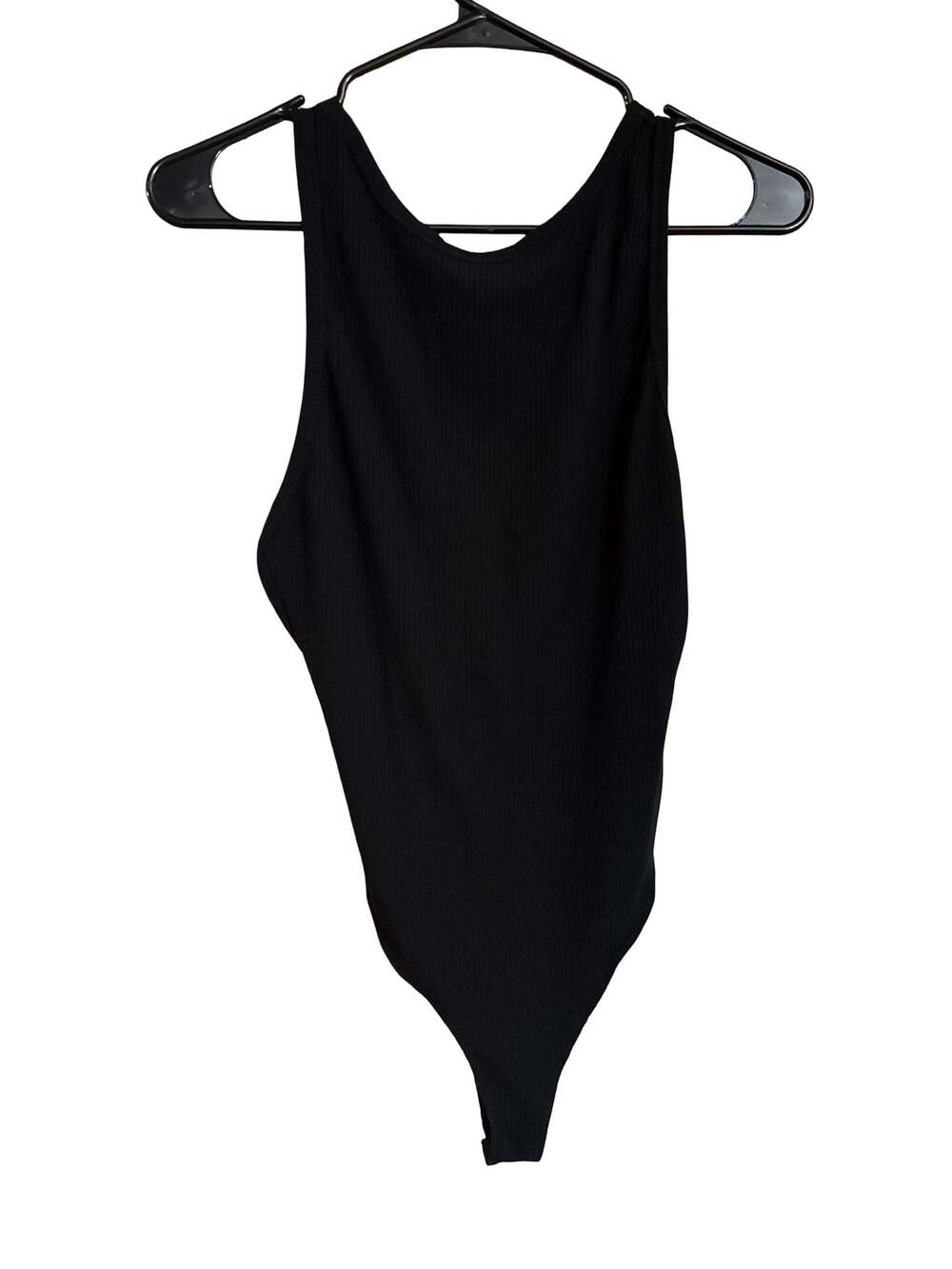 Forever 21 Black Ribbed Tank Bodysuit Size M